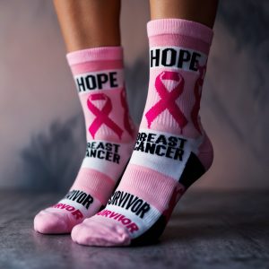 Custom breast cancer socks